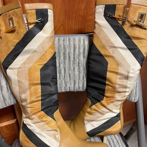 GUCCI GOLD HEEL BOOTS 6.5 - Picture 4 of 8